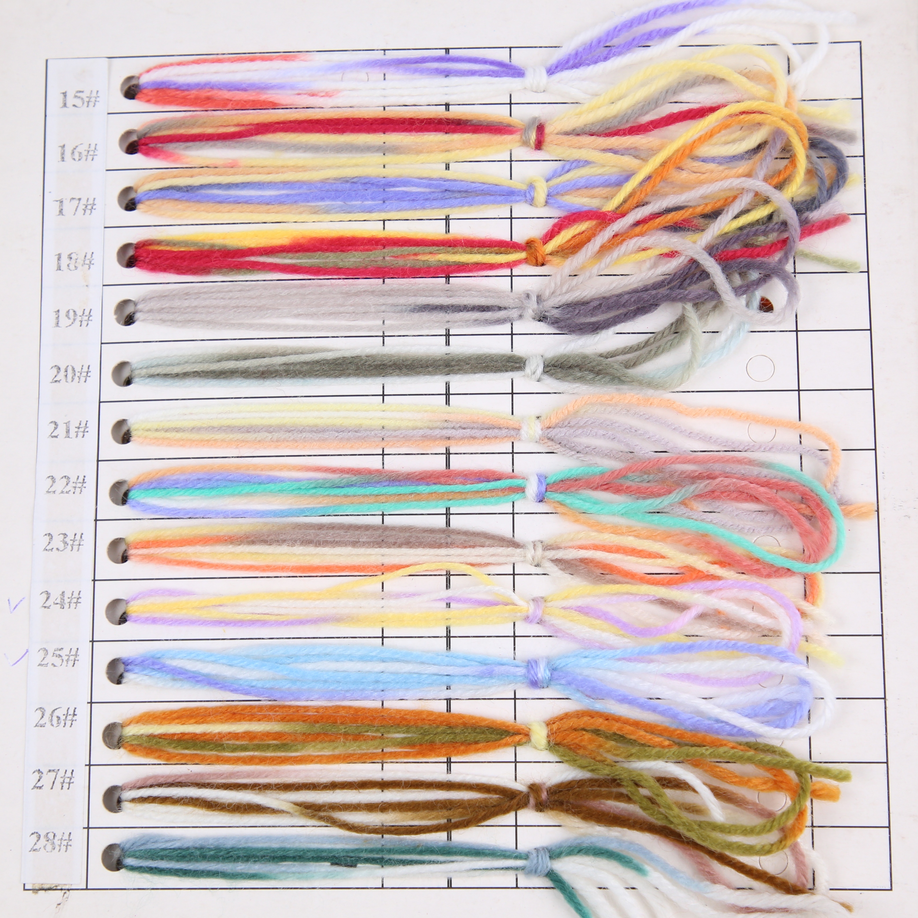 Multi-color wool color card Creative weaving Handmade Color Card 1 details Picture