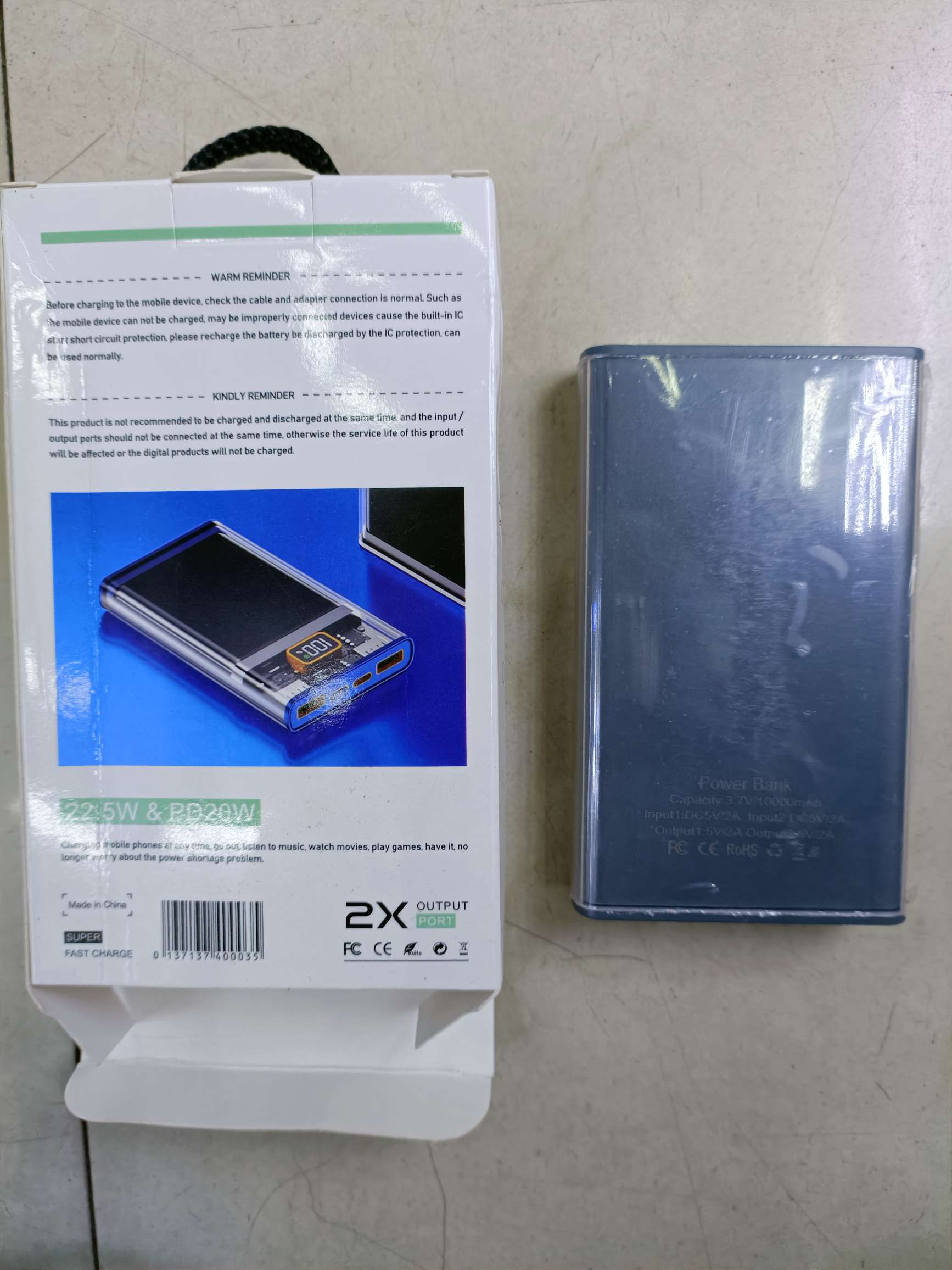 Transparent case charging bank mobile power supply 10000 MA details Picture