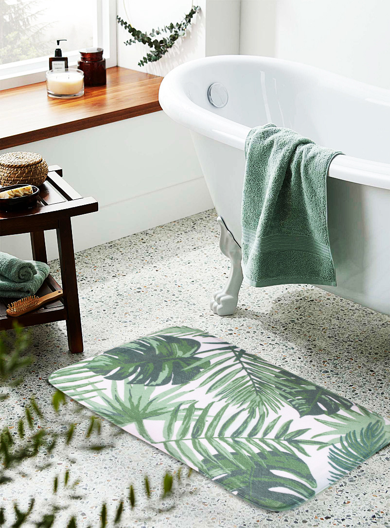 千思印花法兰绒地垫 植物现代ins风地毯 入户客厅卧室浴室吸水防滑垫详情8