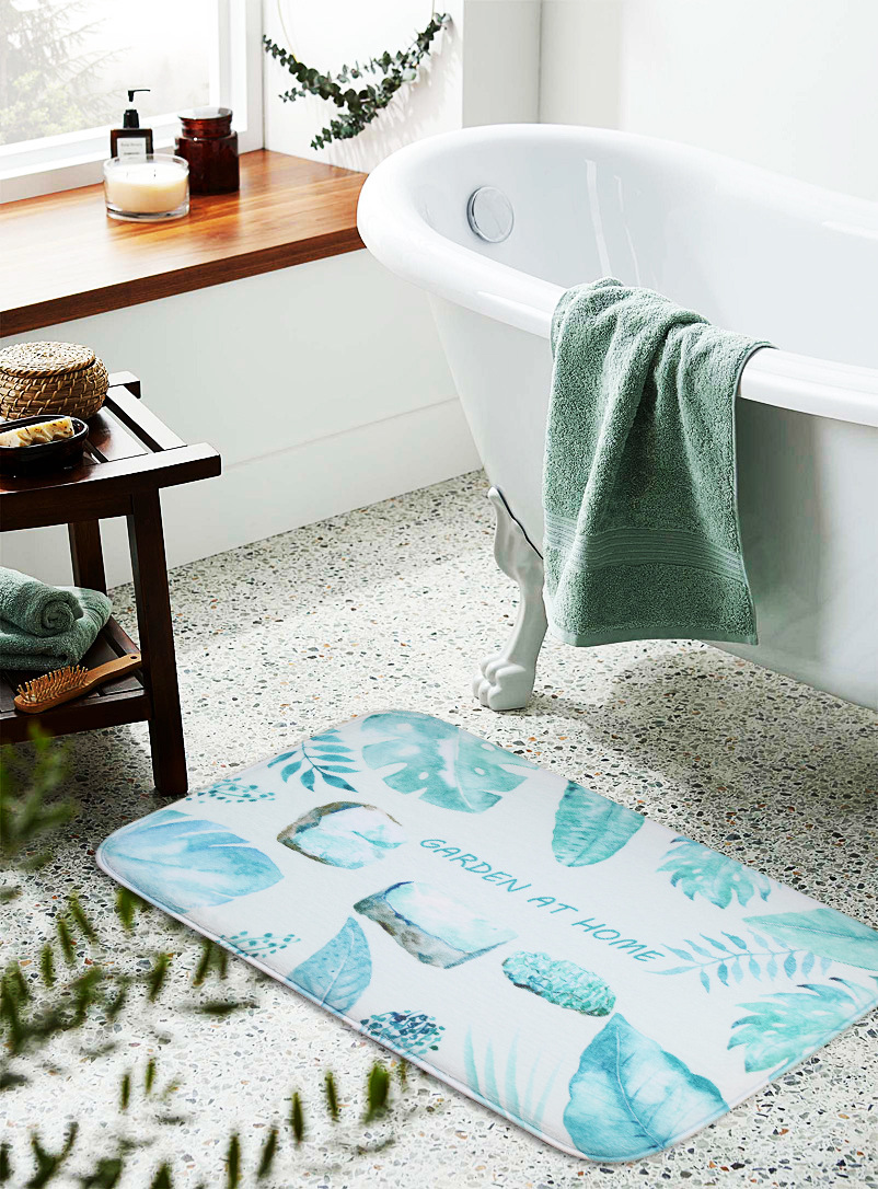 千思印花法兰绒地垫 植物现代ins风地毯 入户客厅卧室浴室吸水防滑垫详情10