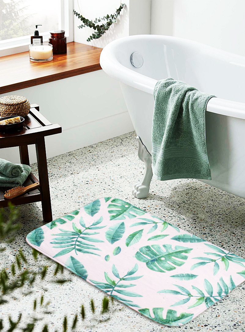 千思印花法兰绒地垫 植物现代ins风地毯 入户客厅卧室浴室吸水防滑垫详情12