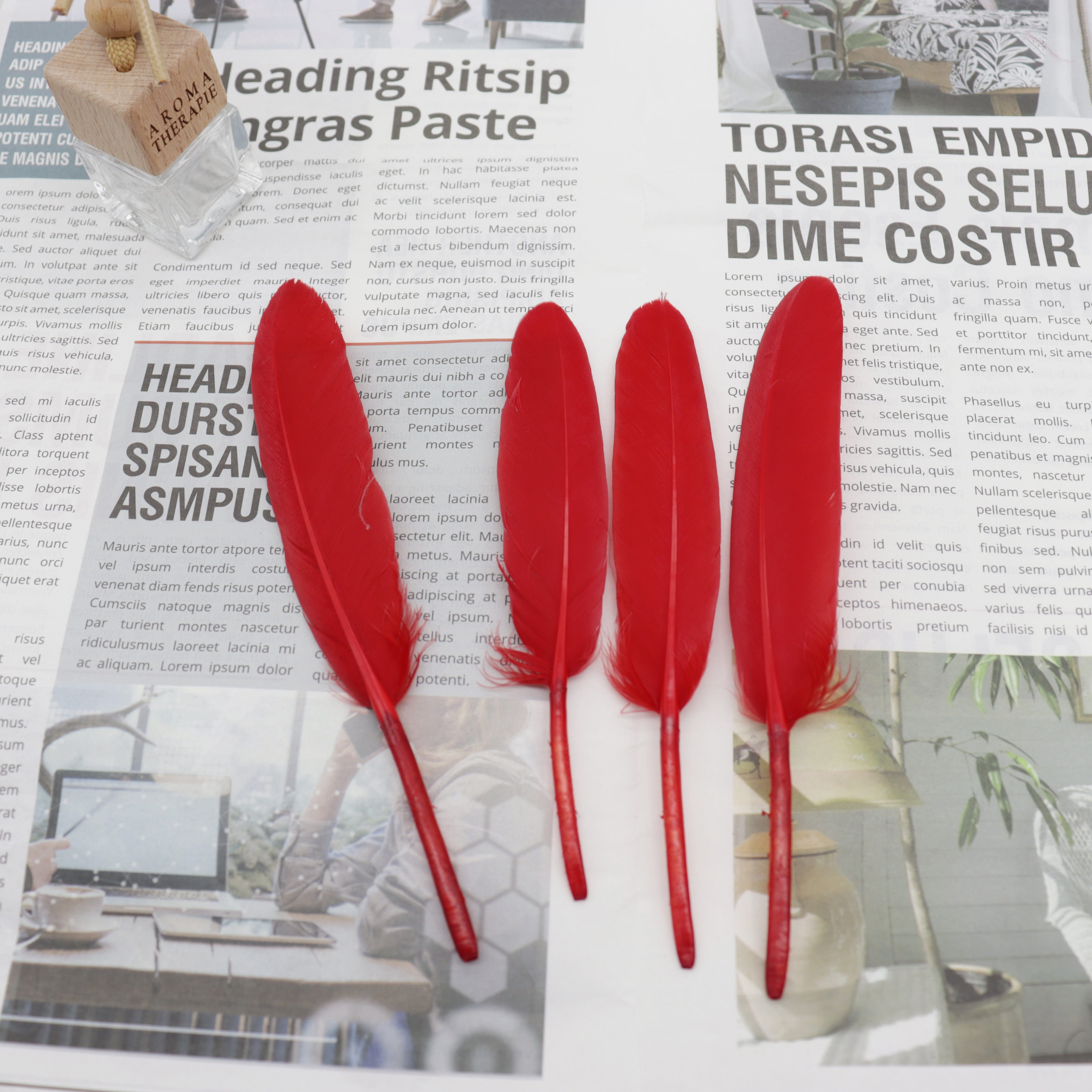 Manufacturers Direct Sales Diy Colorful Jewelry Goose Feather Straight Knife 10~15Cm Specification drawing