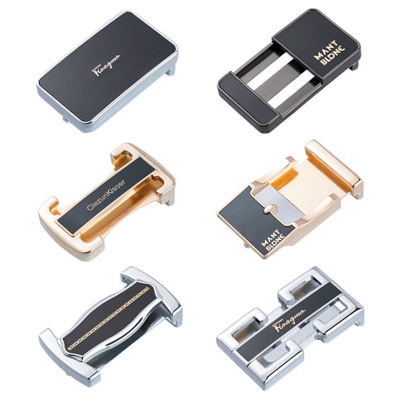 义乌平海皮带扣PLA-W高品质男士锌合金胶片板扣可定制logo男士无牙空心板扣