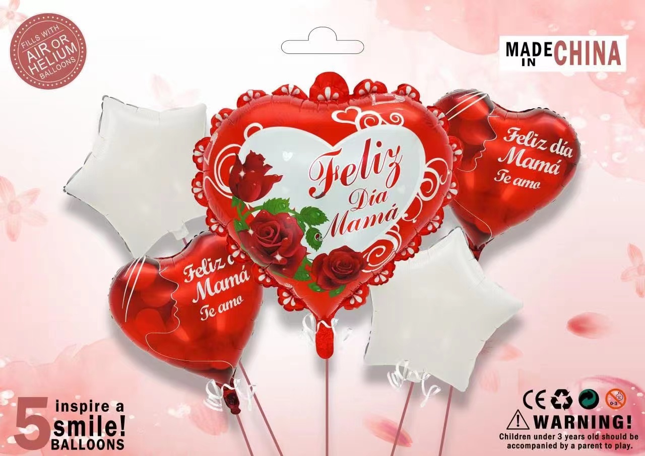 Donut Birthday Ball Five-Piece Set Aluminum Film Ball Balloon Party Party Decoration Five-Pointed Star Set Balloon details Picture