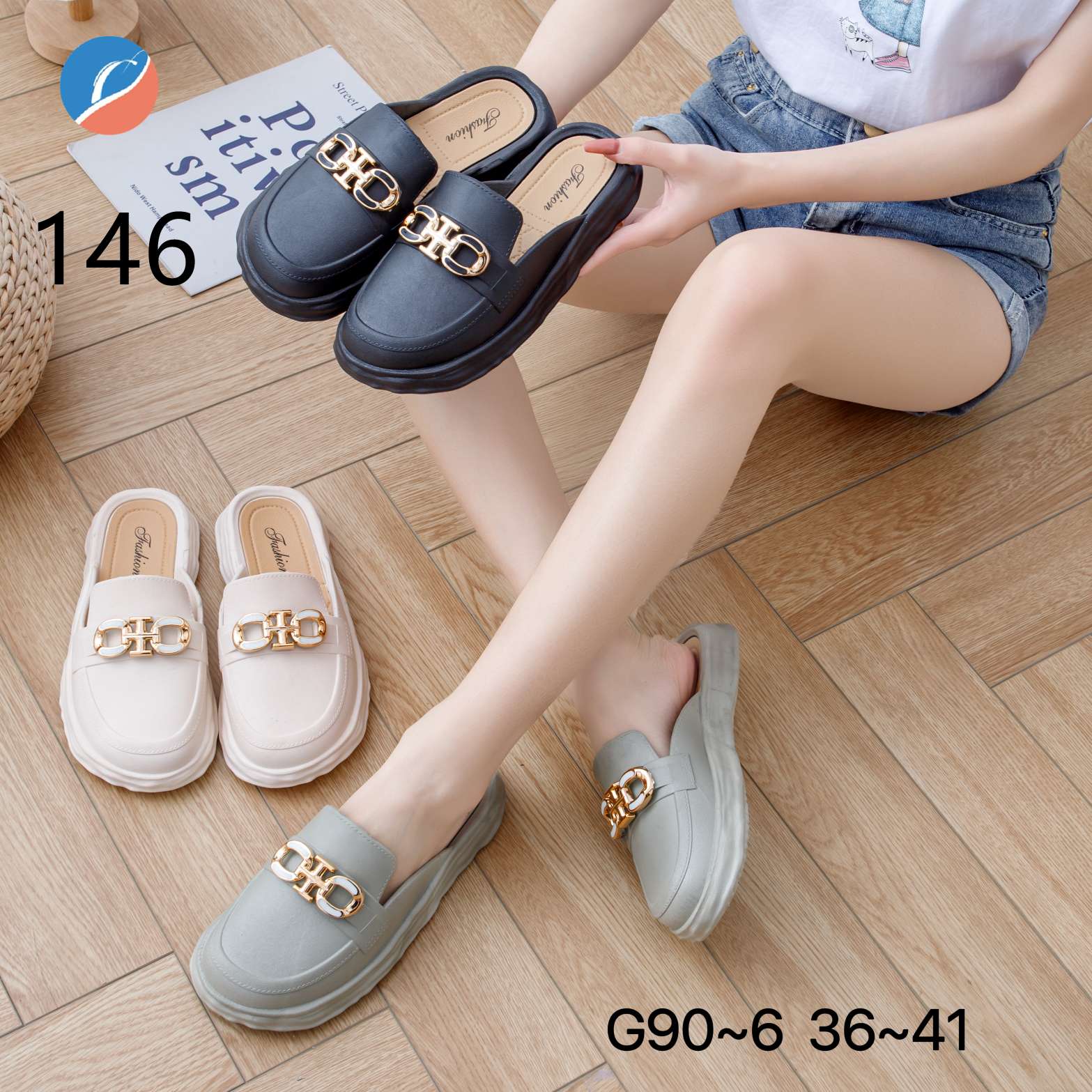 Baotou half slippers female summer outside to wear 2023 new half shoes Muller slipper women's shoes