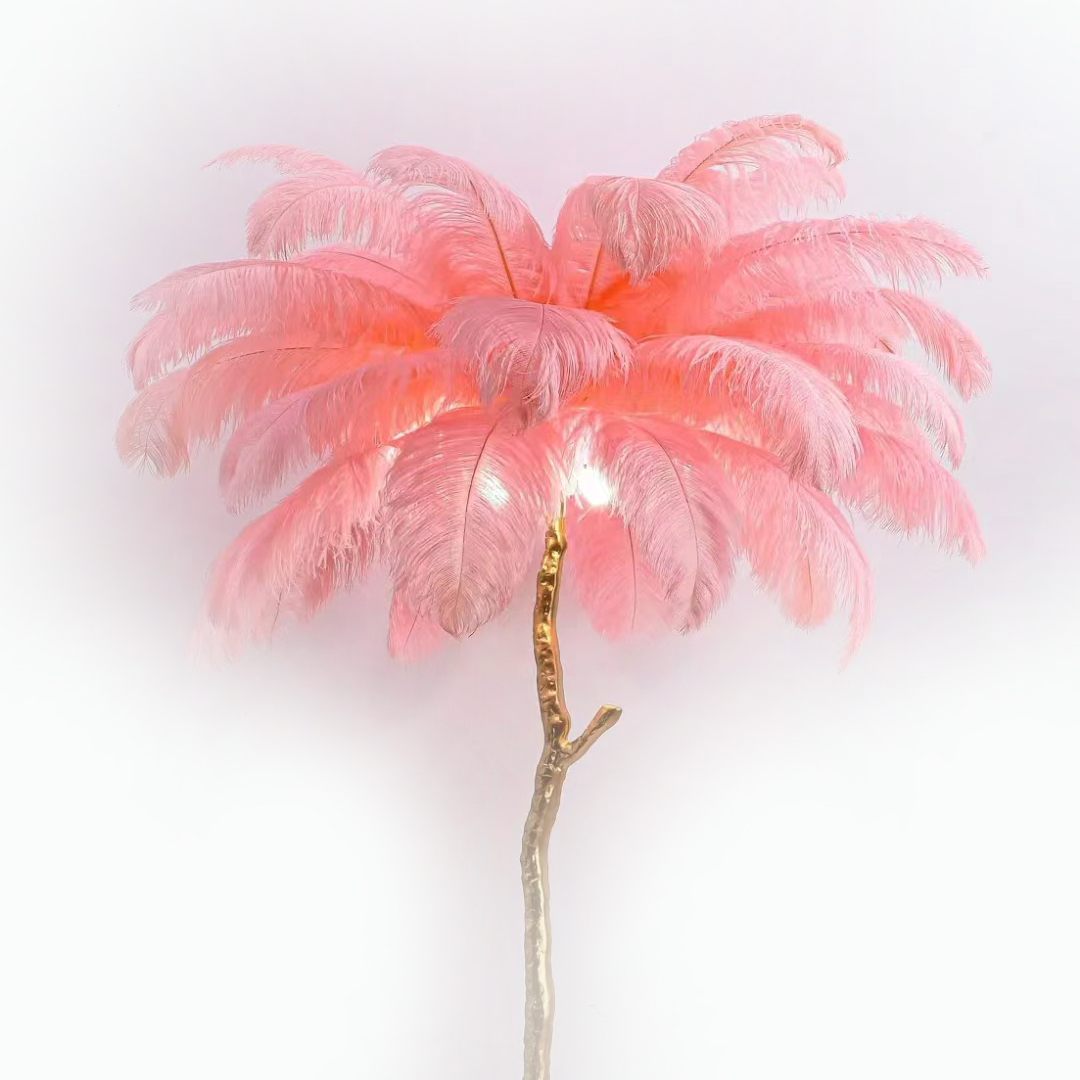 Diy Table Lamp Floor Lamp, Wedding Decoration, Shooting Props, Colorful Ostrich Hair Whole, Thin Rod 40~45Cm, Color Optional