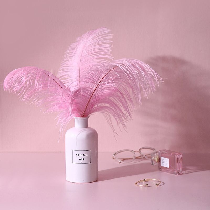 Diy Table Lamp Floor Lamp, Wedding Decoration, Shooting Props, Colorful Ostrich Hair Whole, Thin Rod 40~45Cm, Color Optional details Picture
