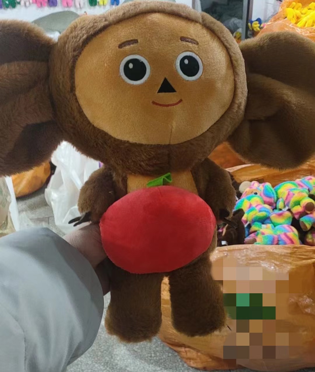 Russian bestsellers, cute plush toys with big eared monkeys, couple gifts, small animal models, anime merchandise, cute collectibles, and peach-hugging dolls details Picture