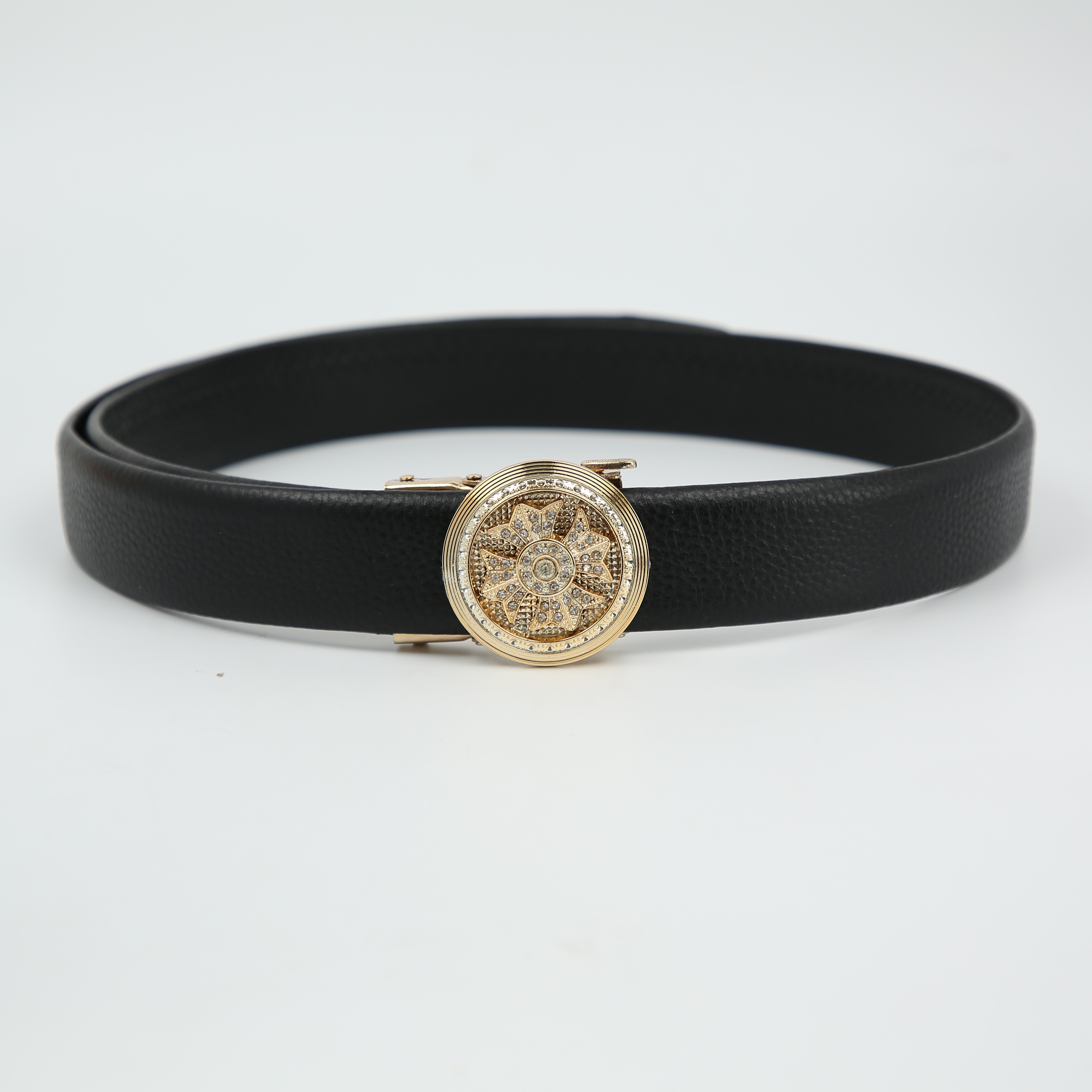 [Fulle Leather Goods] Season to run men's belt tailless automatic buckle gold silver black belt buckle head belt multi-pattern trend fashion belt belt thumbnail