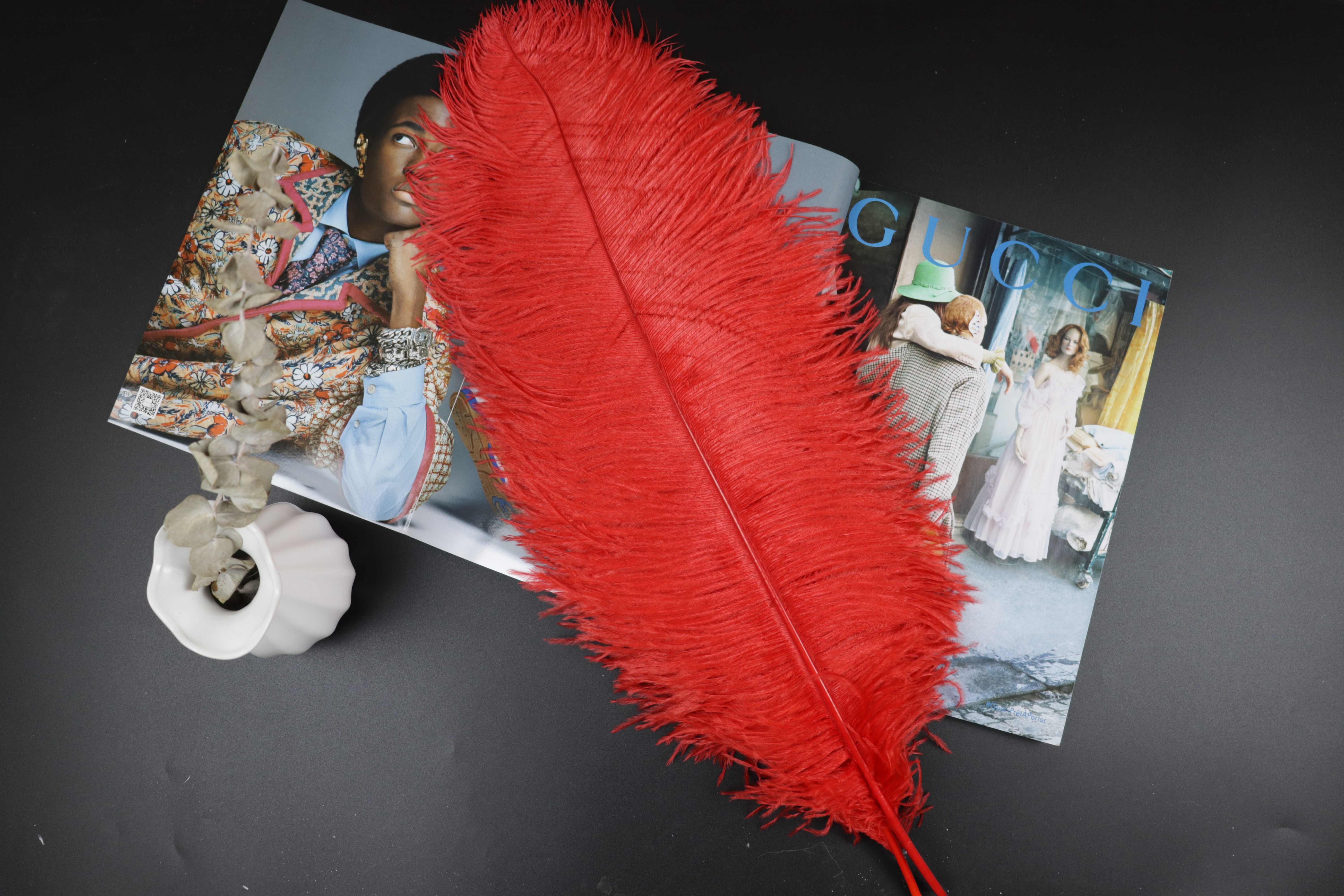 Diy Wedding Decoration Shooting Props Colorful Ostrich Hair Whole Thin Rod 50~60Cm Color Optional