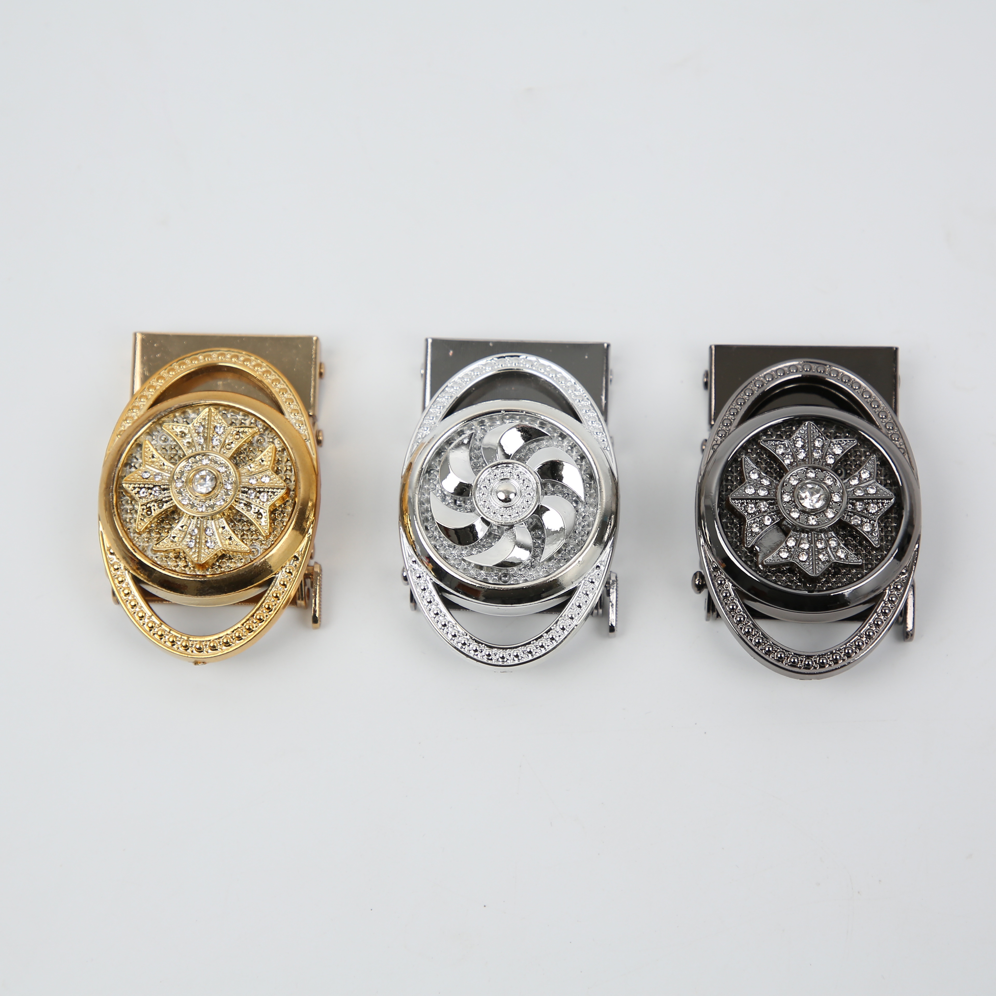 [Fulle Leather goods] Fortunes come and go men's four-leaf clover automatic buckle belt buckle belt buckle gold silver popular fashion trend belt buckle thumbnail