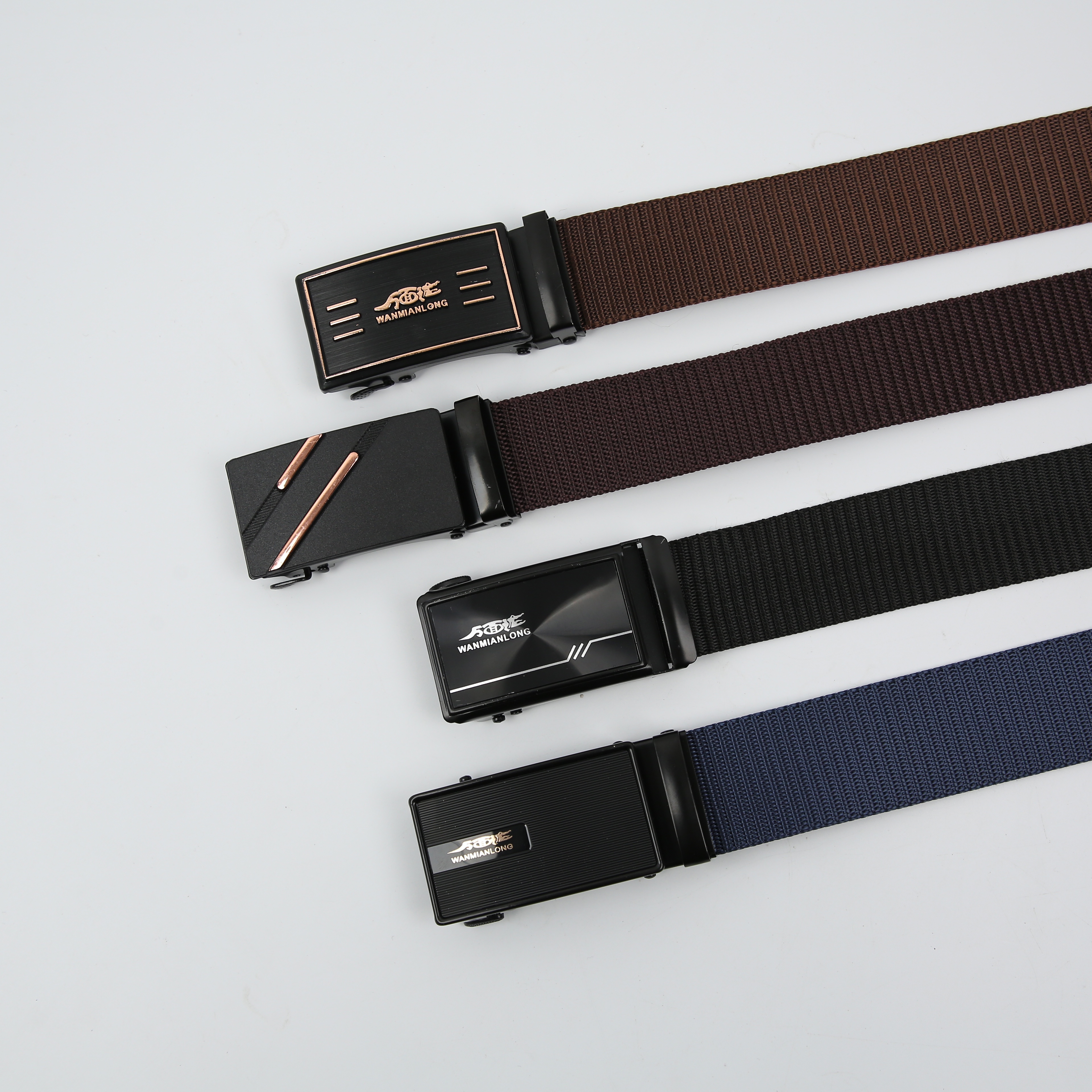 [Fulle leather goods] multi-color men's spring toothless cloth belt buckle iron buckle cloth belt fashion belt men's and women's belt weaving belt colorful thumbnail