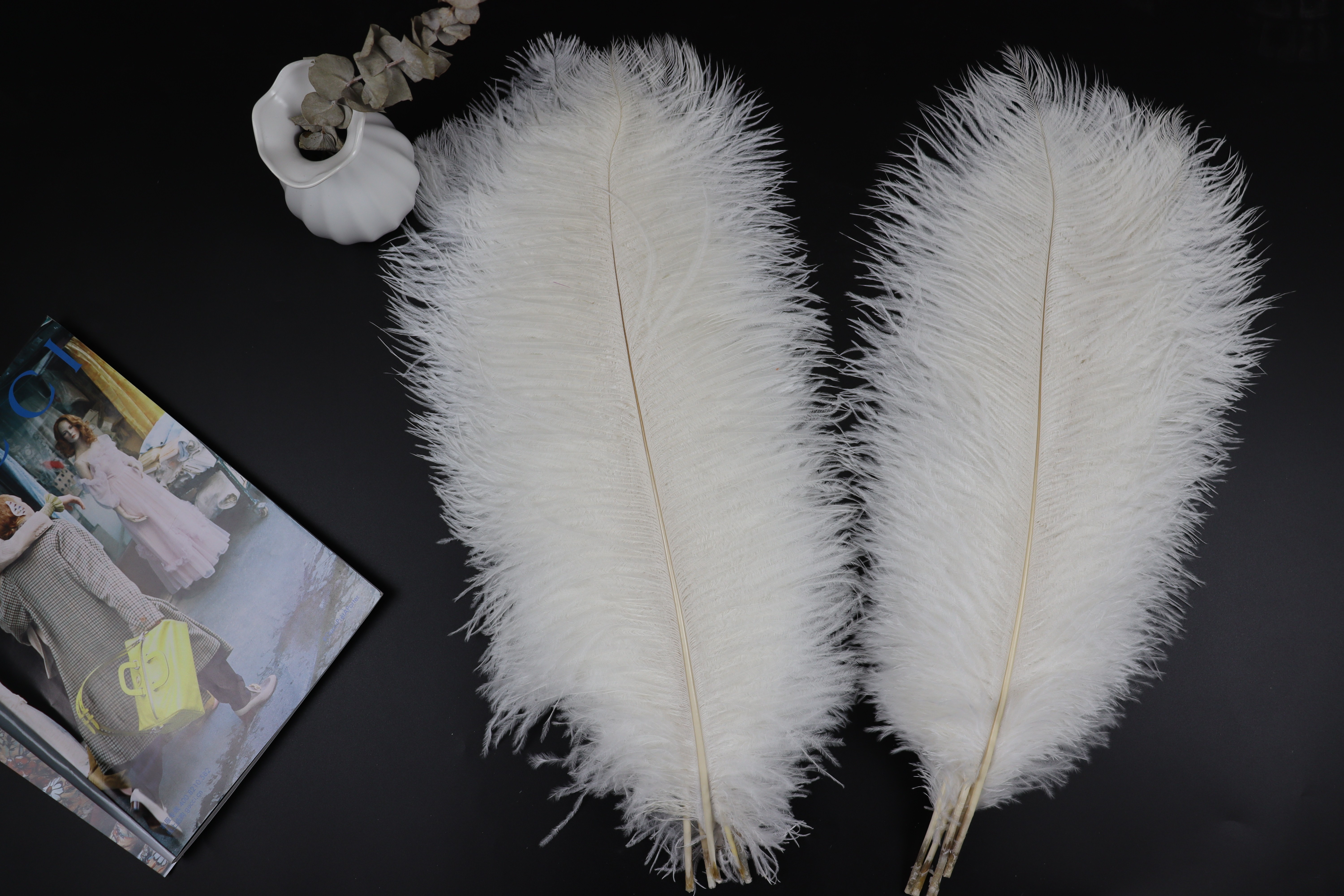 Diy Wedding Decoration Shooting Props Colorful Ostrich Hair Whole Thin Rod 50~55Cm Color Optional details Picture