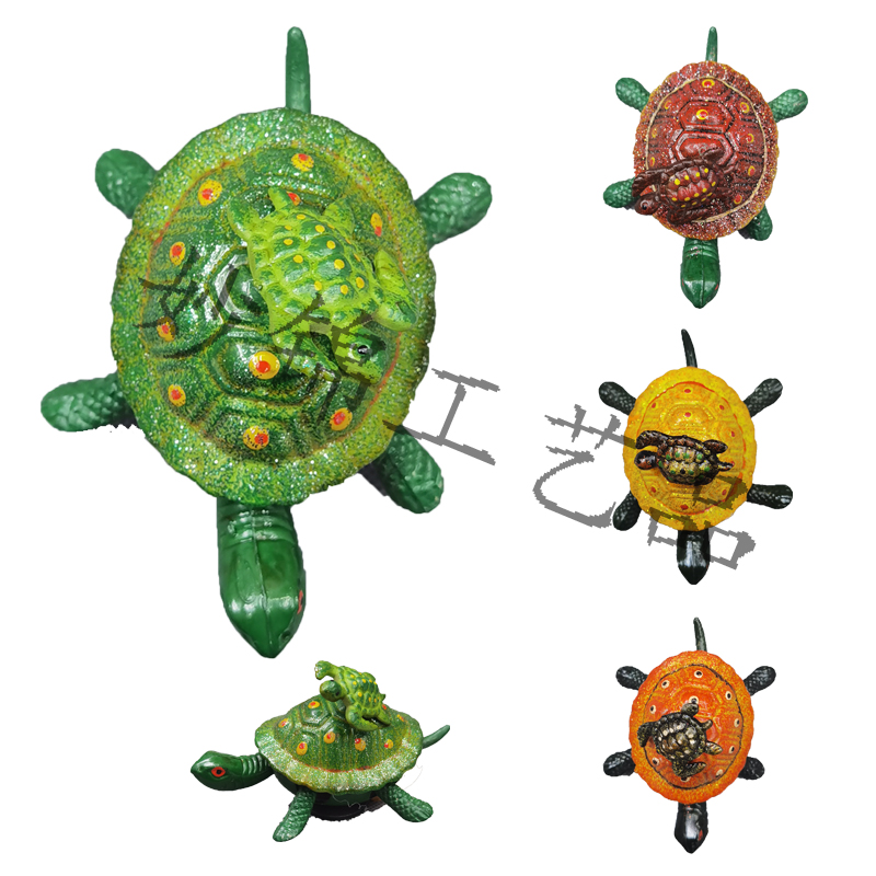 3D three-dimensional color plastic 4-inch gold powder mother-child turtle refrigerator sticker Creative home background decoration arts and crafts decoration thumbnail