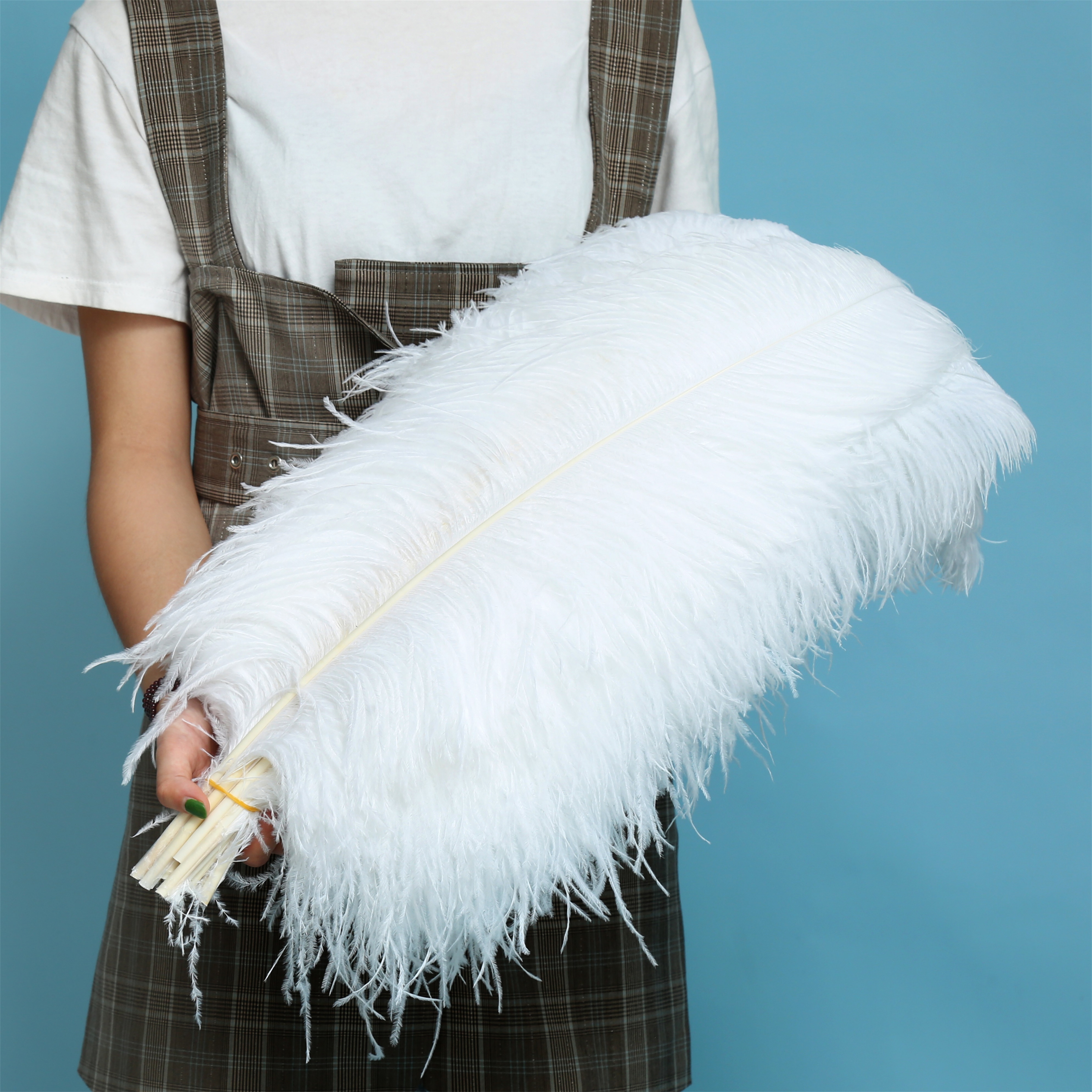 Diy Wedding Decoration Clothing Shooting Props Colorful Ostrich Hair Whole Thick Rod 60~65Cm Color Optional Item Picture