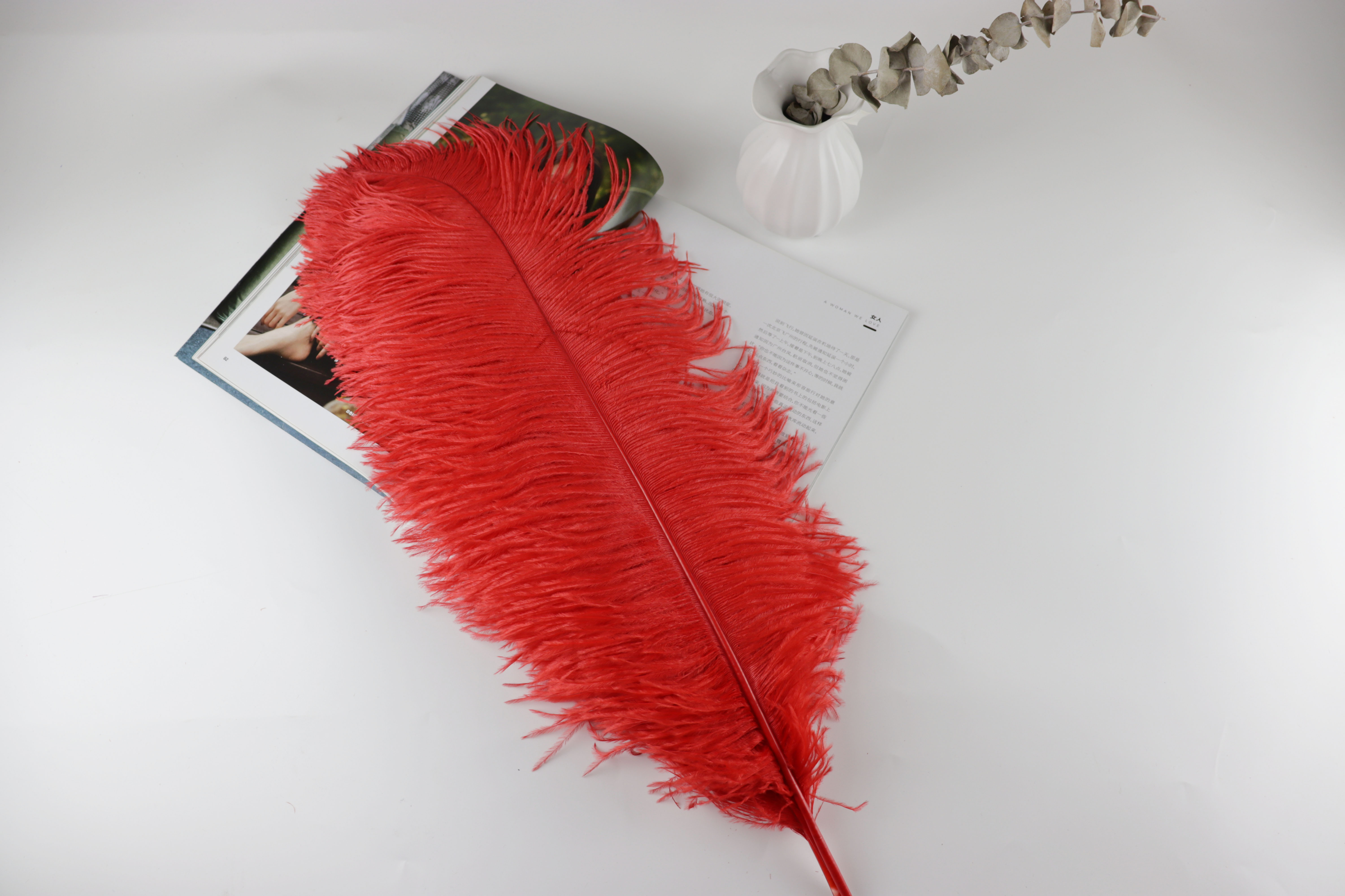 Diy Wedding Decoration Shooting Props Colorful Ostrich Hair Whole Thin Rod 50~60Cm Color Optional Application Scenario