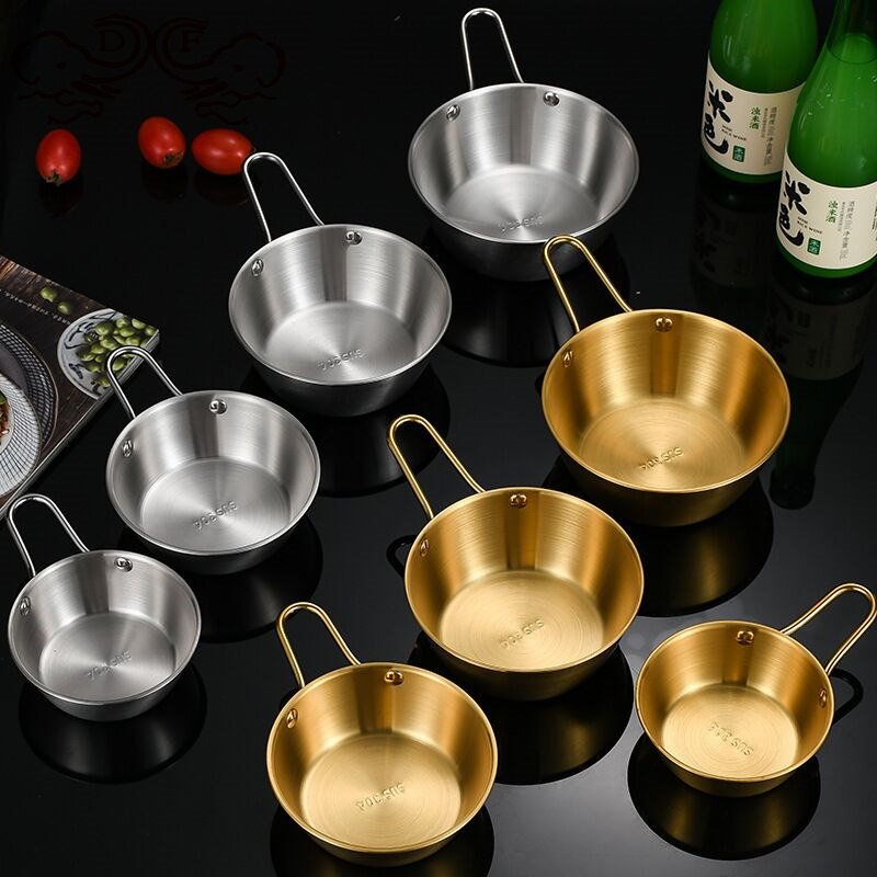 DF99251不锈钢镀金米酒碗镀金碗热凉酒碗带把手黄铝碗黄酒碗带柄调料碗热凉酒碗料理碗DF Trading house 详情1