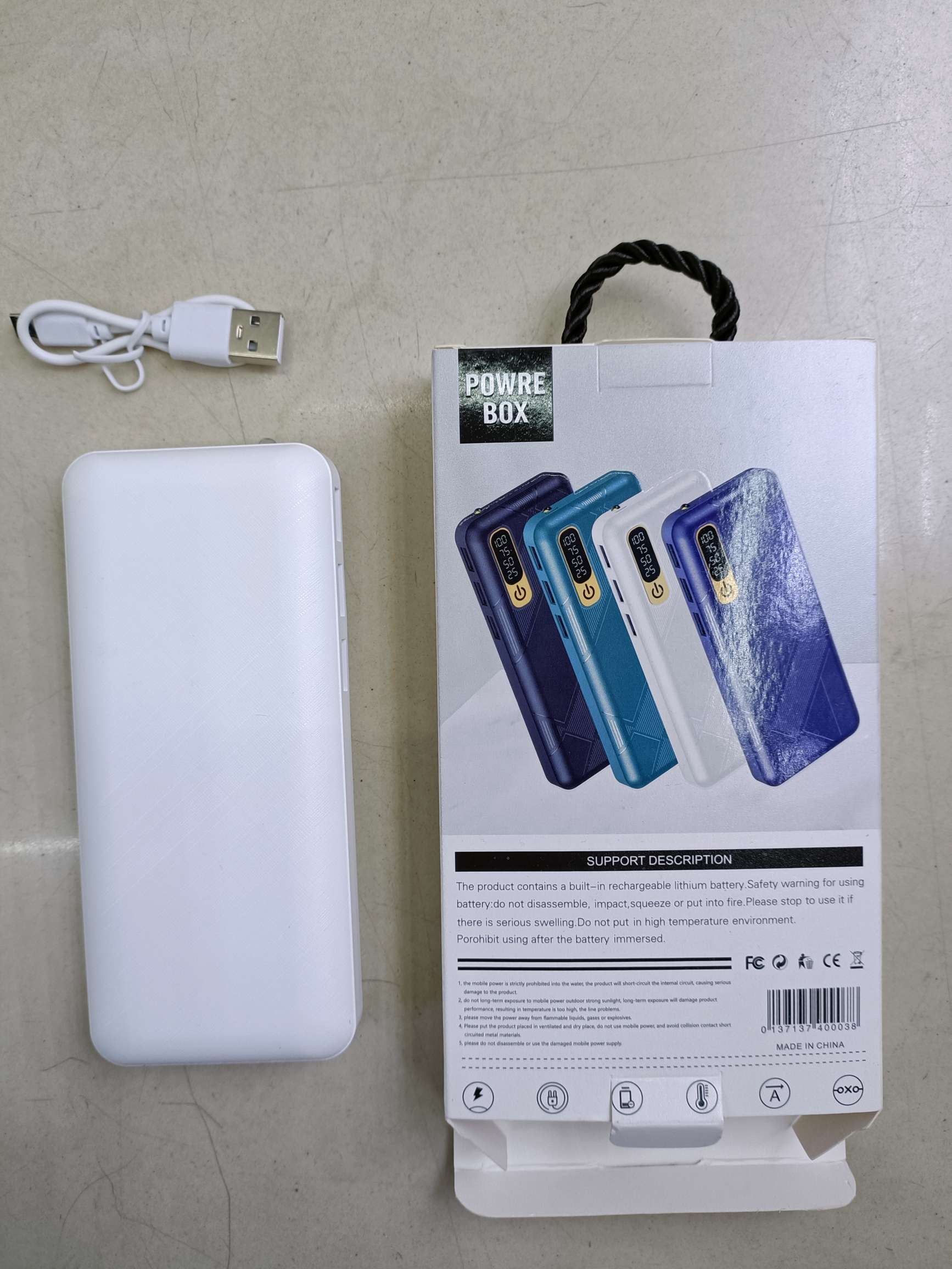 With light 3USB interface charging bank mobile power display details Picture