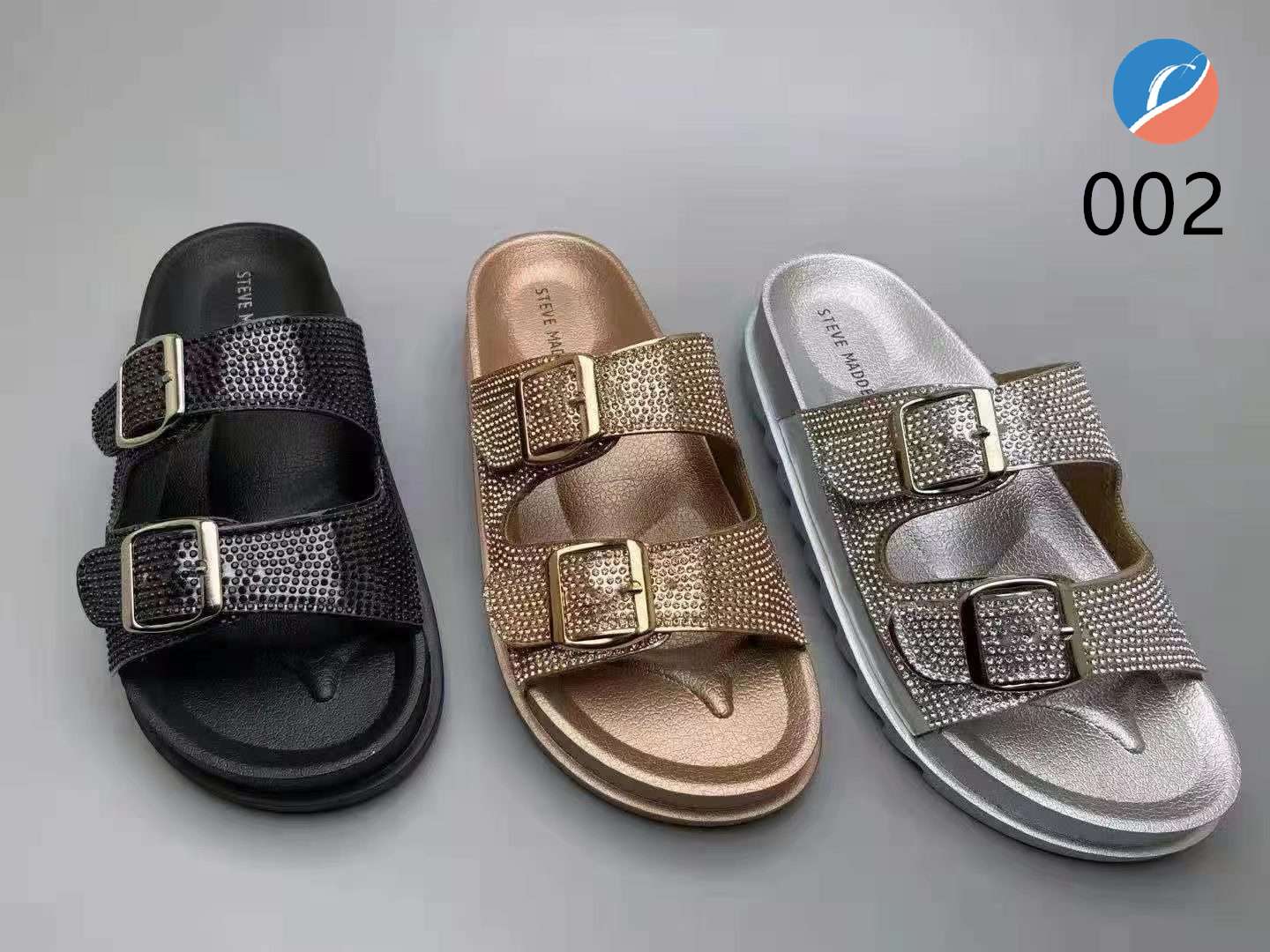2023 new platform slippers women summer wear women's rhinestone beach sandals wedge heels half drag sandals