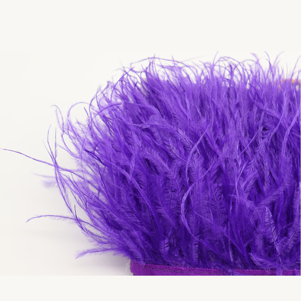 Huike Factory Direct Sales 8Cm~10Cm Deep Purple Ostrich Hair Cloth With Wedding, Clothing Decoration Can Be Diy Specification drawing
