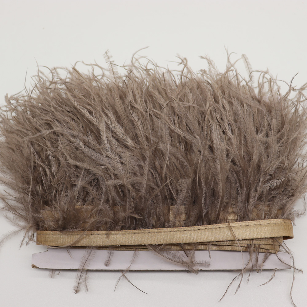 Huike Factory Direct Sales 8Cm~10Cm Brown Ostrich Hair Cloth With Wedding, Clothing Decoration Can Be Diy Item Picture