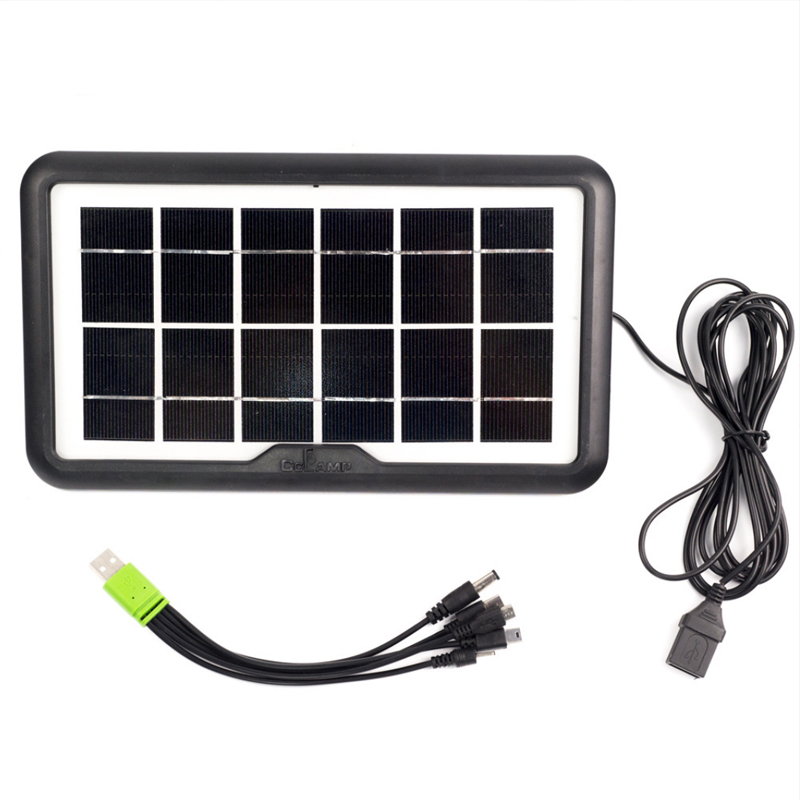 CL-638WP多晶硅太阳能板塑胶边框带线可充3.7V电池马灯小系统充电野营太阳能板光伏发电板便携车载充电板