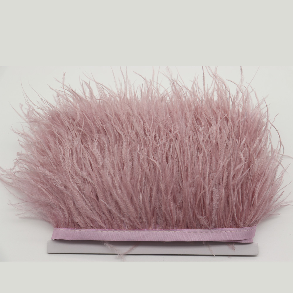 Huike Factory Direct Sales 8Cm~10Cm Light Bean Sand Ostrich Hair Cloth With Wedding, Clothing Decoration Can Be Diy Item Picture