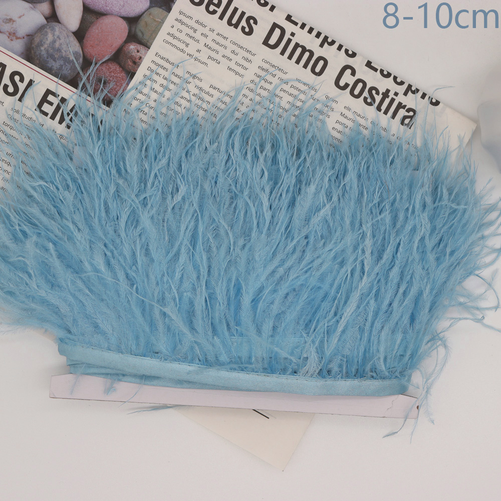 Huike Factory Direct Sales 8Cm~10Cm Sky Blue Ostrich Hair Cloth With Wedding, Clothing Decoration Can Be Diy details Picture