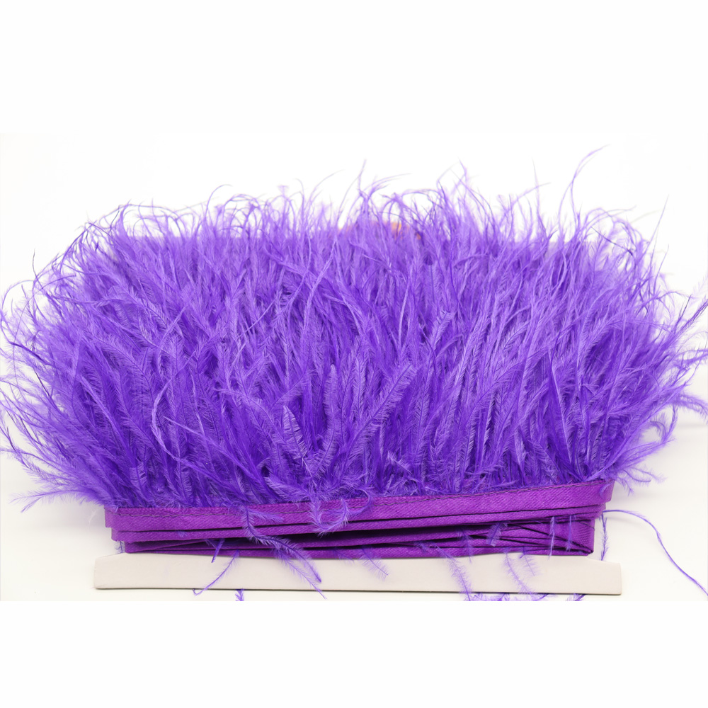 Huike Factory Direct Sales 8Cm~10Cm Deep Purple Ostrich Hair Cloth With Wedding, Clothing Decoration Can Be Diy Item Picture