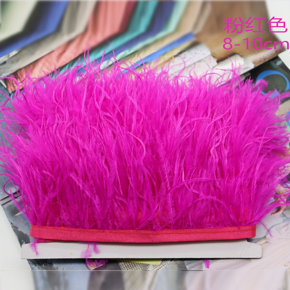 Huike Factory Direct Sales 8Cm~10Cm Rose Red Ostrich Hair Cloth With Wedding, Clothing Decoration Can Be Diy