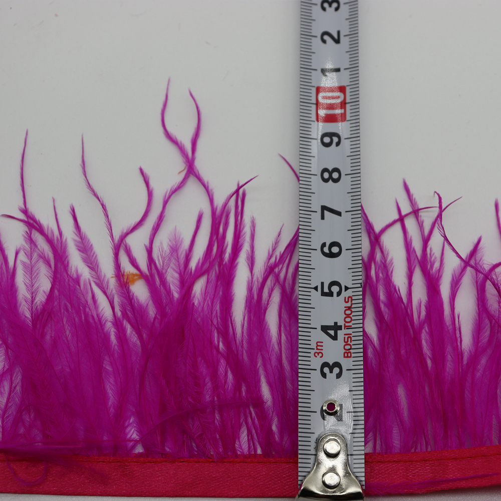 Huike Factory Direct Sales 8Cm~10Cm Rose Red Ostrich Hair Cloth With Wedding, Clothing Decoration Can Be Diy Specification drawing