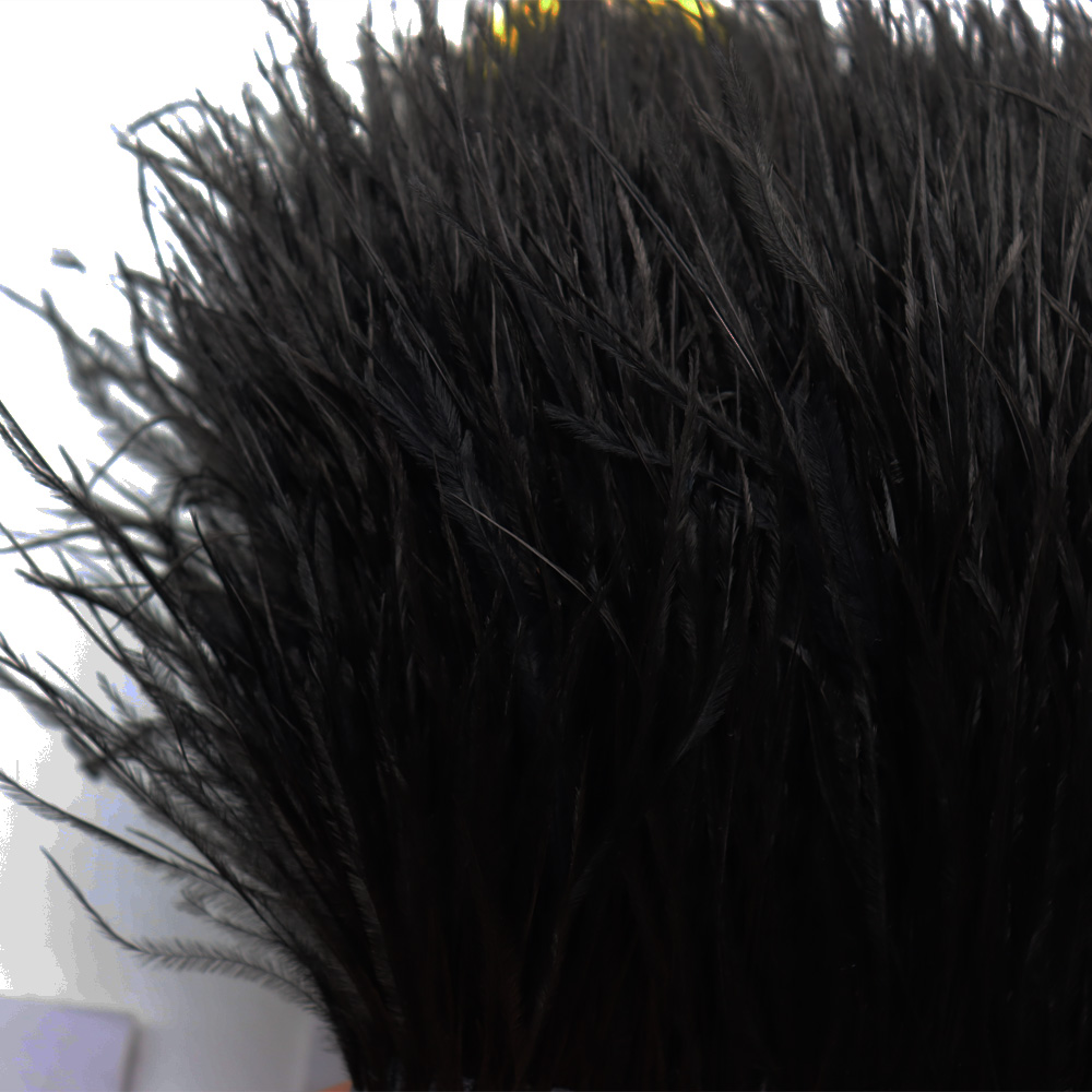 Huike Factory Direct Sales 8Cm~10Cm Black Ostrich Wool Cloth With Wedding, Clothing Decoration Can Be Diy Specification drawing