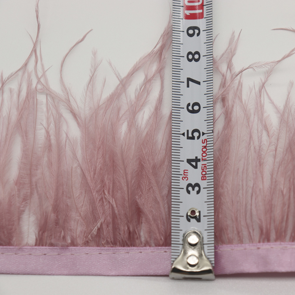 Huike Factory Direct Sales 8Cm~10Cm Light Bean Sand Ostrich Hair Cloth With Wedding, Clothing Decoration Can Be Diy Specification drawing