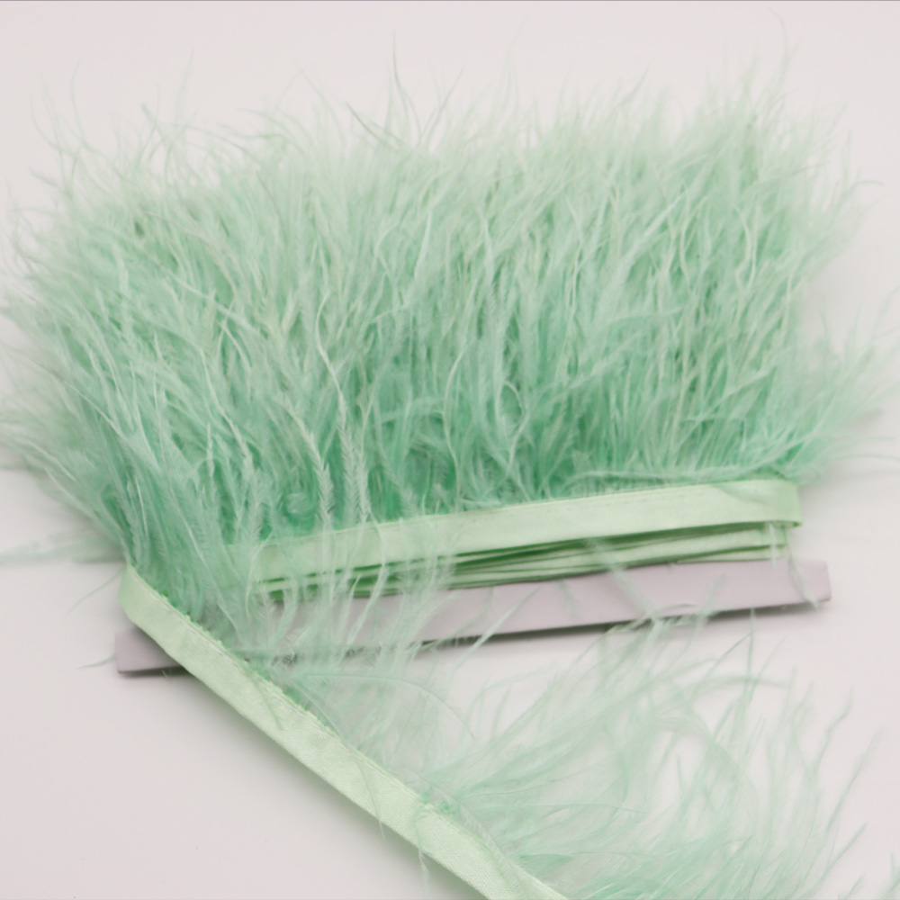 Huike Factory Direct Sales 8Cm~10Cm Mint Green Ostrich Hair Cloth With Wedding, Clothing Decoration Can Be Diy Item Picture