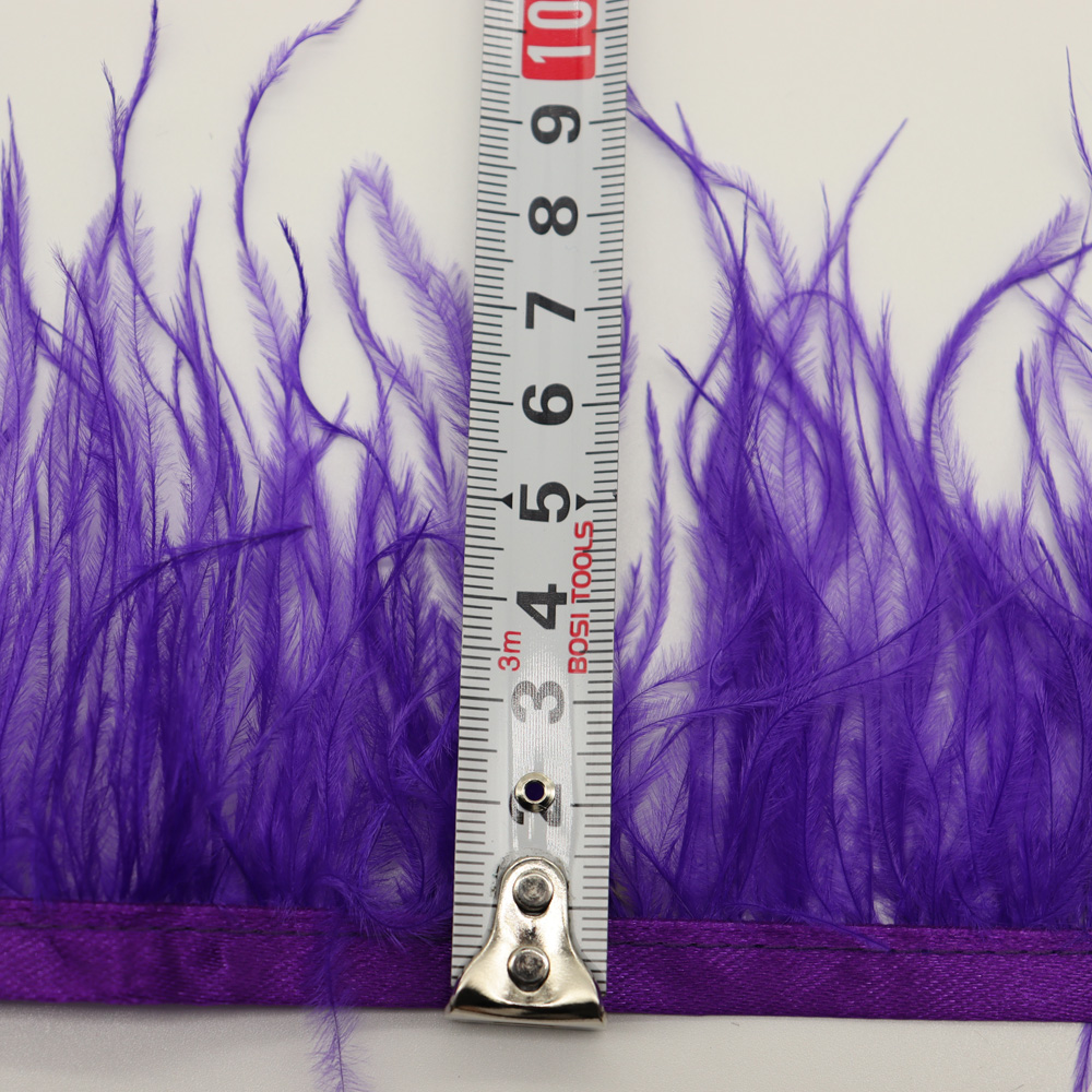 Huike Factory Direct Sales 8Cm~10Cm Deep Purple Ostrich Hair Cloth With Wedding, Clothing Decoration Can Be Diy Application Scenario