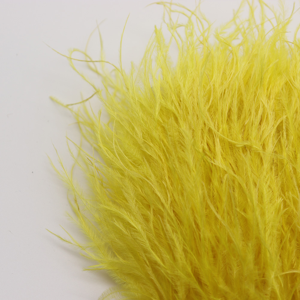 Huike Factory Direct Sales 8Cm~10Cm Yellow Ostrich Wool Cloth With Wedding, Clothing Decoration Can Be Diy Specification drawing