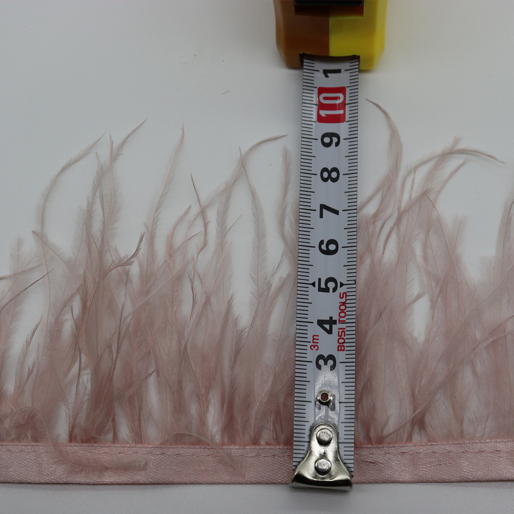 Huike Factory Direct Sales 8Cm~10Cm Leather Pink Ostrich Wool Cloth With Wedding, Clothing Decoration Can Be Diy Application Scenario