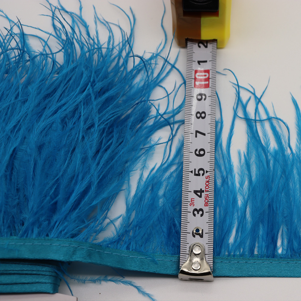 Huike Factory Direct Sales 8Cm~10Cm Blue Ostrich Hair Cloth With Wedding, Clothing Decoration Can Be Diy Specification drawing