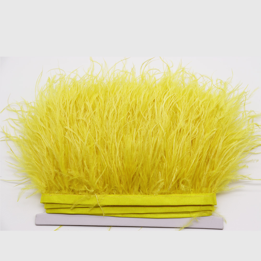 Huike Factory Direct Sales 8Cm~10Cm Yellow Ostrich Wool Cloth With Wedding, Clothing Decoration Can Be Diy Item Picture