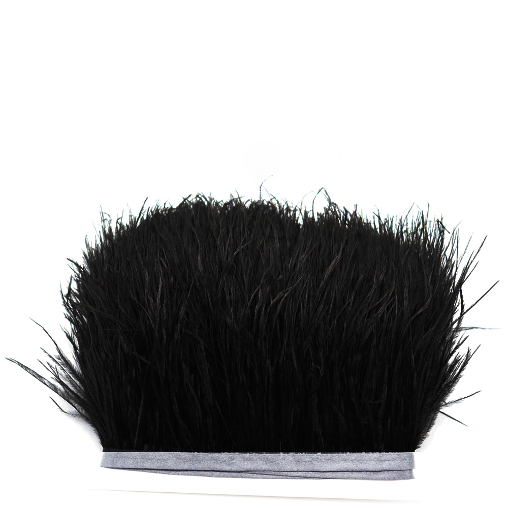 Huike Factory Direct Sales 8Cm~10Cm Black Ostrich Wool Cloth With Wedding, Clothing Decoration Can Be Diy Item Picture