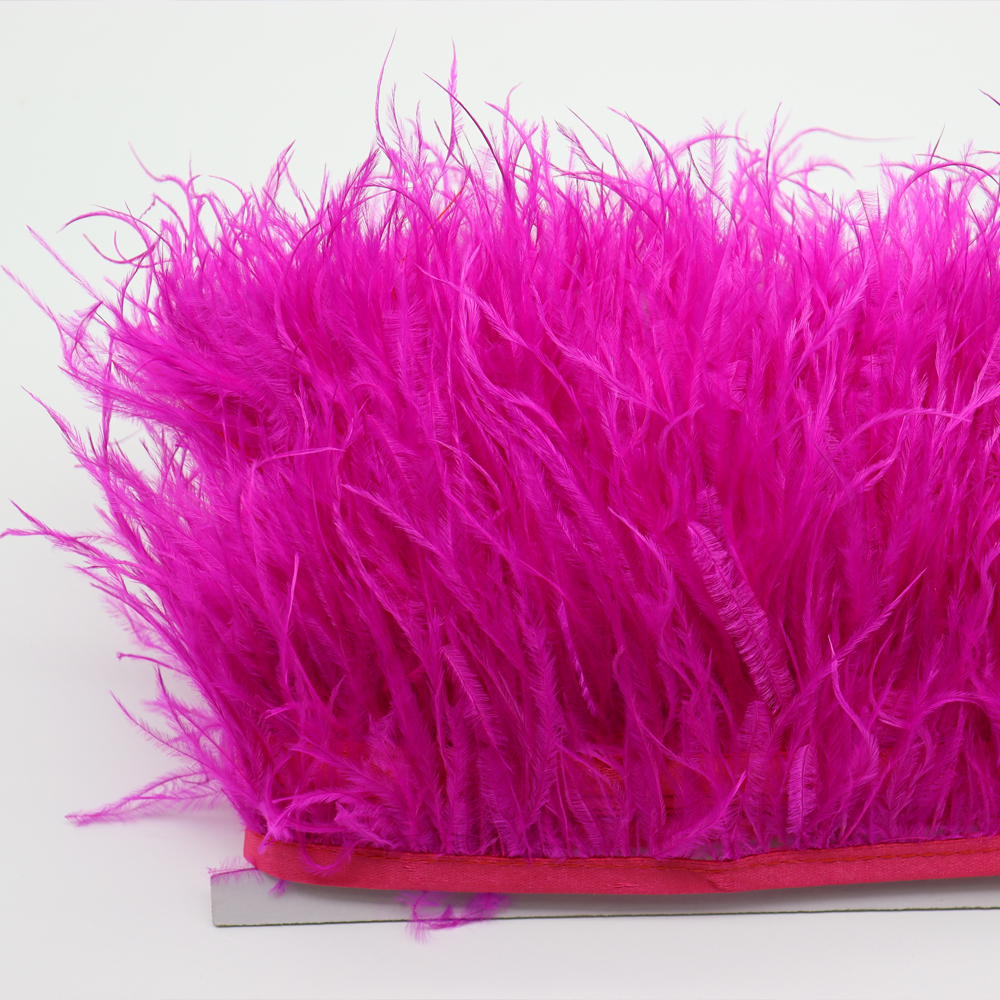 Huike Factory Direct Sales 8Cm~10Cm Rose Red Ostrich Hair Cloth With Wedding, Clothing Decoration Can Be Diy Item Picture