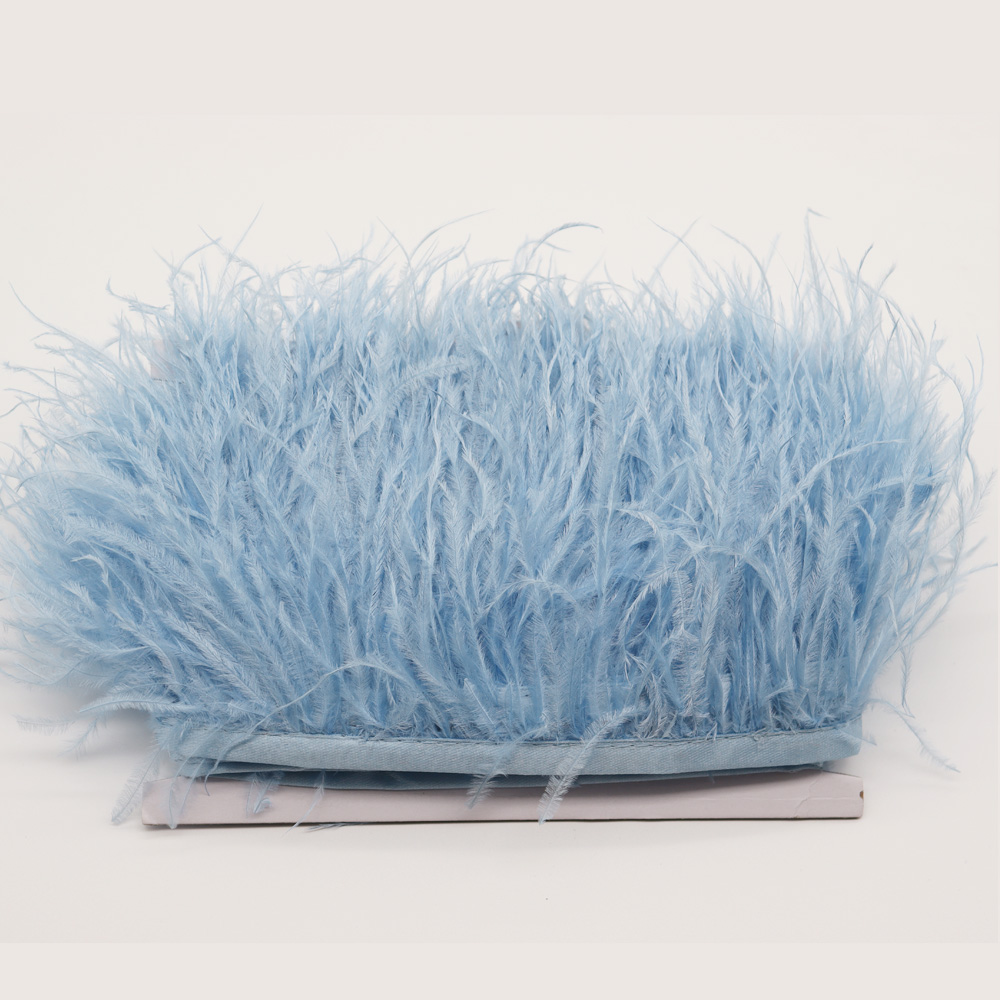 Huike Factory Direct Sales 8Cm~10Cm Sky Blue Ostrich Hair Cloth With Wedding, Clothing Decoration Can Be Diy Item Picture