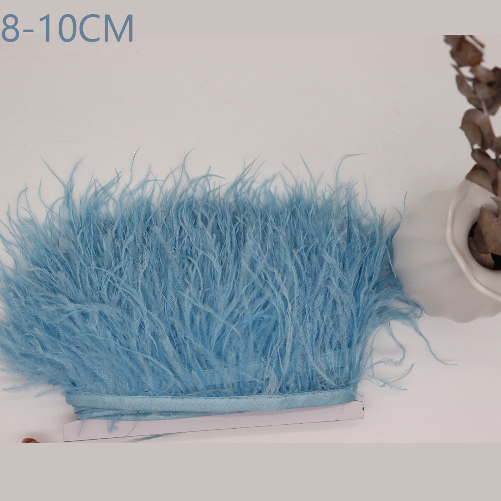 Huike Factory Direct Sales 8Cm~10Cm Sky Blue Ostrich Hair Cloth With Wedding, Clothing Decoration Can Be Diy