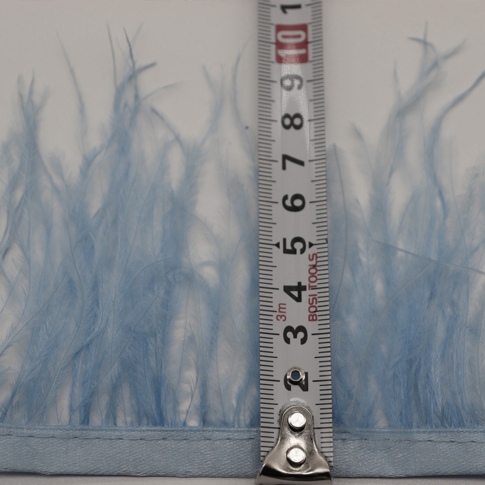Huike Factory Direct Sales 8Cm~10Cm Sky Blue Ostrich Hair Cloth With Wedding, Clothing Decoration Can Be Diy Specification drawing