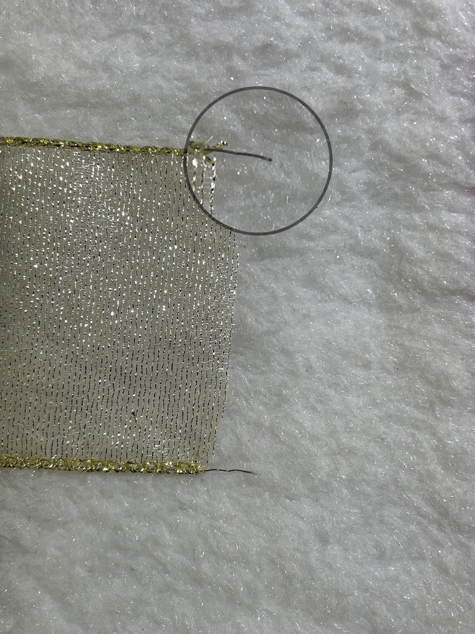 货号：2299圣诞礼品包装装饰DIY 浅金葱布圣诞铁线带6.3cm圣诞树圣诞用品详情3