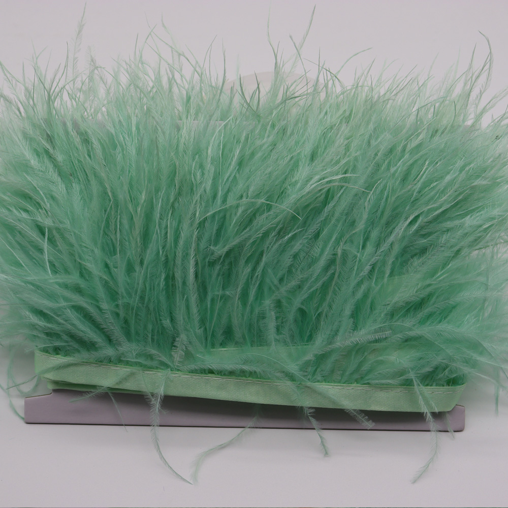 Huike Factory Direct Sales 8Cm~10Cm Mint Green Ostrich Hair Cloth With Wedding, Clothing Decoration Can Be Diy Specification drawing
