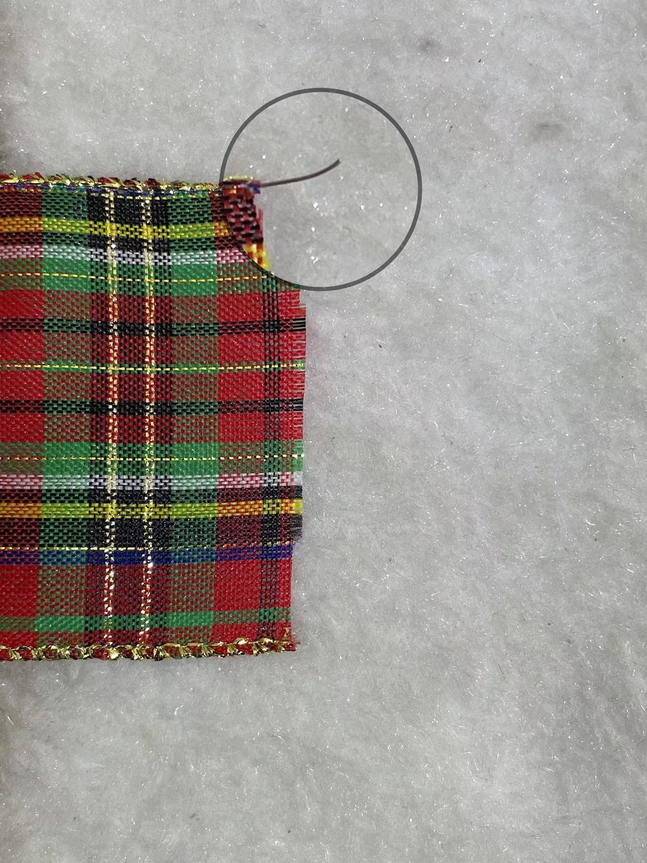 货号：2308圣诞礼品包装装饰DIY 五彩格子圣诞铁线带6.3cm详情2