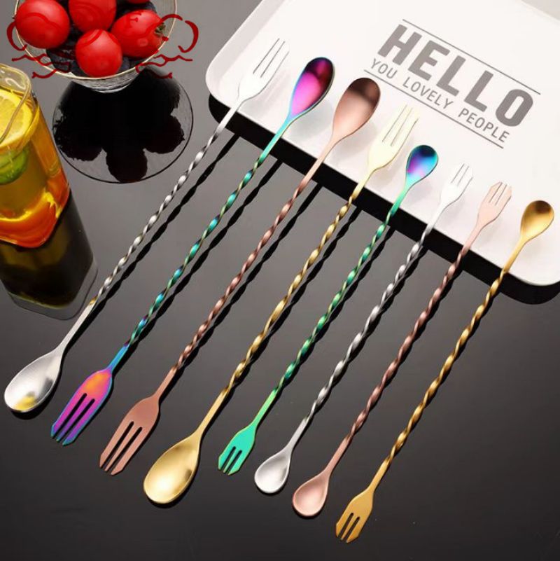 DF68723 Mixing spoon Dessert ice spoon Honey measuring spoon Mixers mixing spoon Bar spoon Straw scoop watermelon scoop spade scoop Drink coffee scoop DF Trading house