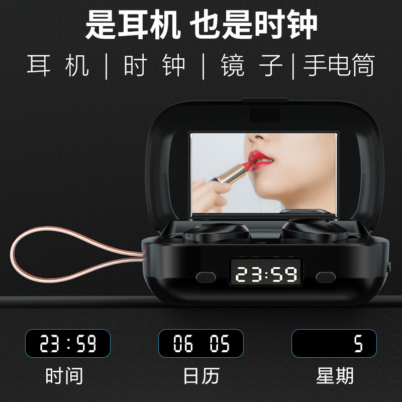 New Private Model M13 Bluetooth Headset 5.0 Digital Display Date Of The Week Time True Wireless Sports Running Earbuds Noise-Cancelling With Led Charging Bay Application Scenario