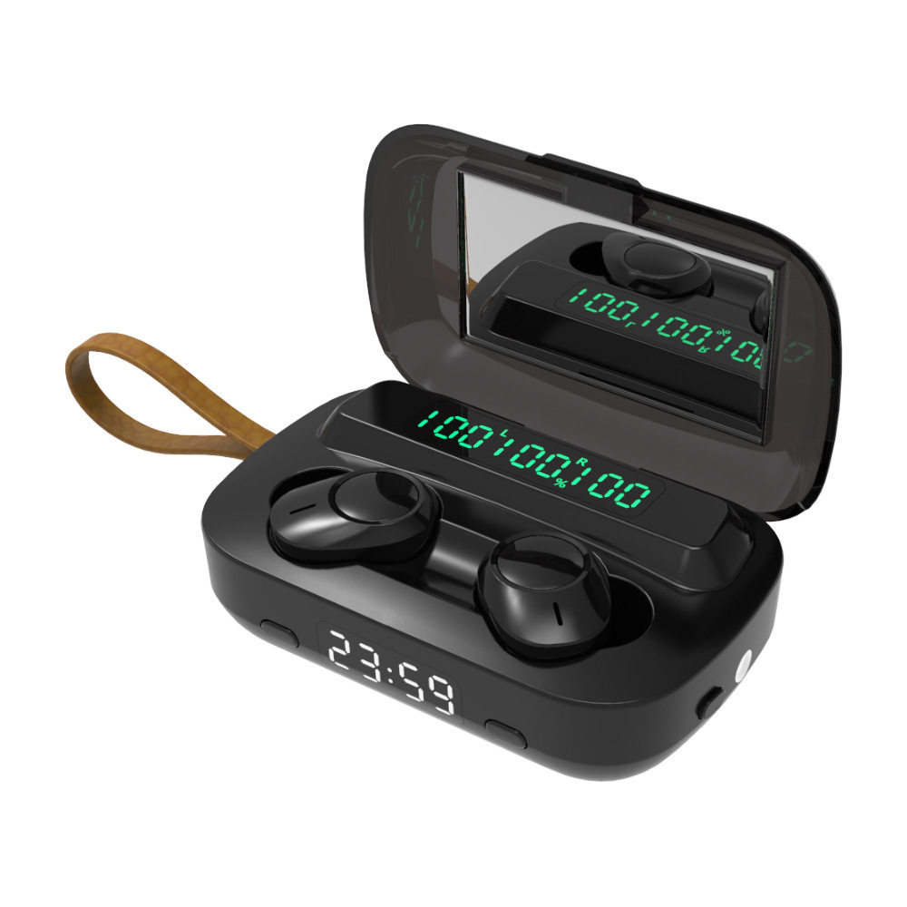 New Private Model M13 Bluetooth Headset 5.0 Digital Display Date Of The Week Time True Wireless Sports Running Earbuds Noise-Cancelling With Led Charging Bay Item Picture